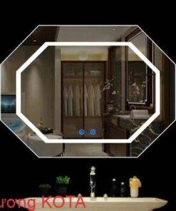 Gương led phòng tắm có cảm ứng bật/tắt/sấy hình bát giác kích thước 700x900mm